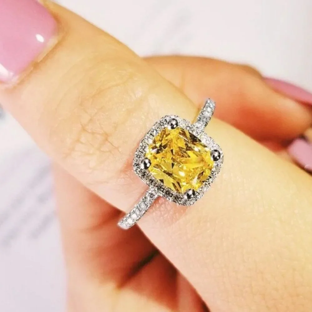 NEW LUXURY DIAMOND S925 STERLING SILVER RING, CUTE RING, SHINY RING. - Picture 1 of 6